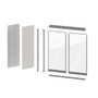 Security case system for a 48W, 84H, 19D gondola with locking glass doors to safely store expensive products.