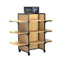 Black Rackform Apparel Display 27W 54H shown with add-on accessories and merchandise.