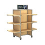 Silver Rackform Apparel Display 27W 54H shown with add-on accessories and merchandise.