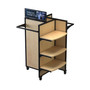 Black Rackform Apparel Display 38W 54H shown with add-on accessories and merchandise.