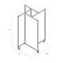 Dimensions line art for Black Rackform Apparel Display 38W 54H