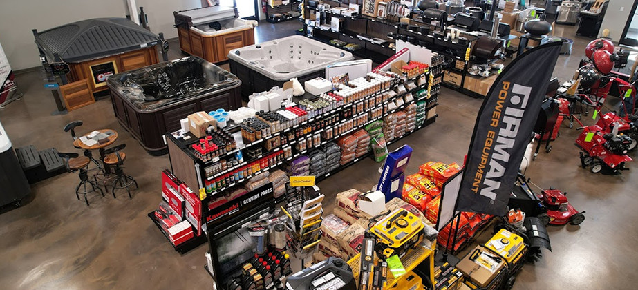 Weathered Teak Wood Gondola Shelving Powers Up Powerhouse Lawn Leisure