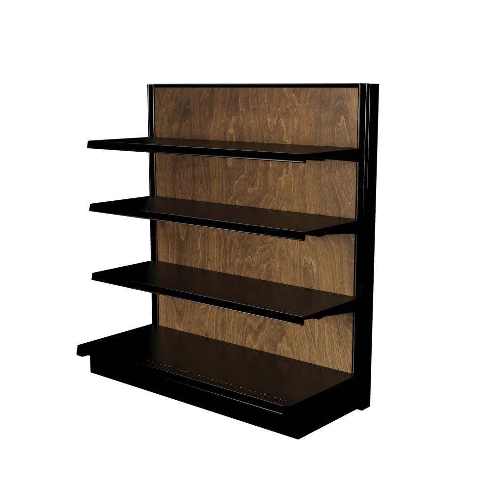 Supports 2100 lbs, Wood Gondola Wall Shelving With 4 Shelves