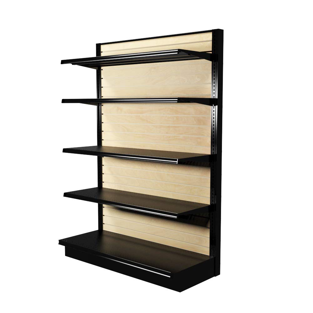Lozier Wood Gondola Shelving Unit With 5 Shelves | DGS Retail