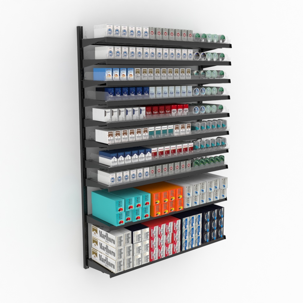 marlboro cigarette racks for sale CostSaver Cigarette Display Rack With Pushers, 10 Shelves 48W 84H