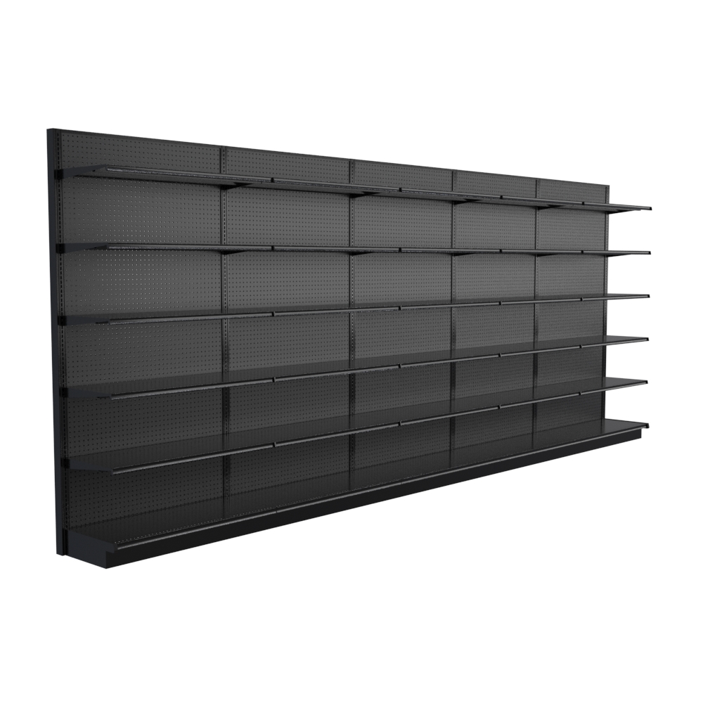 20ft Wide Lozier Black Gondola Shelving - 96