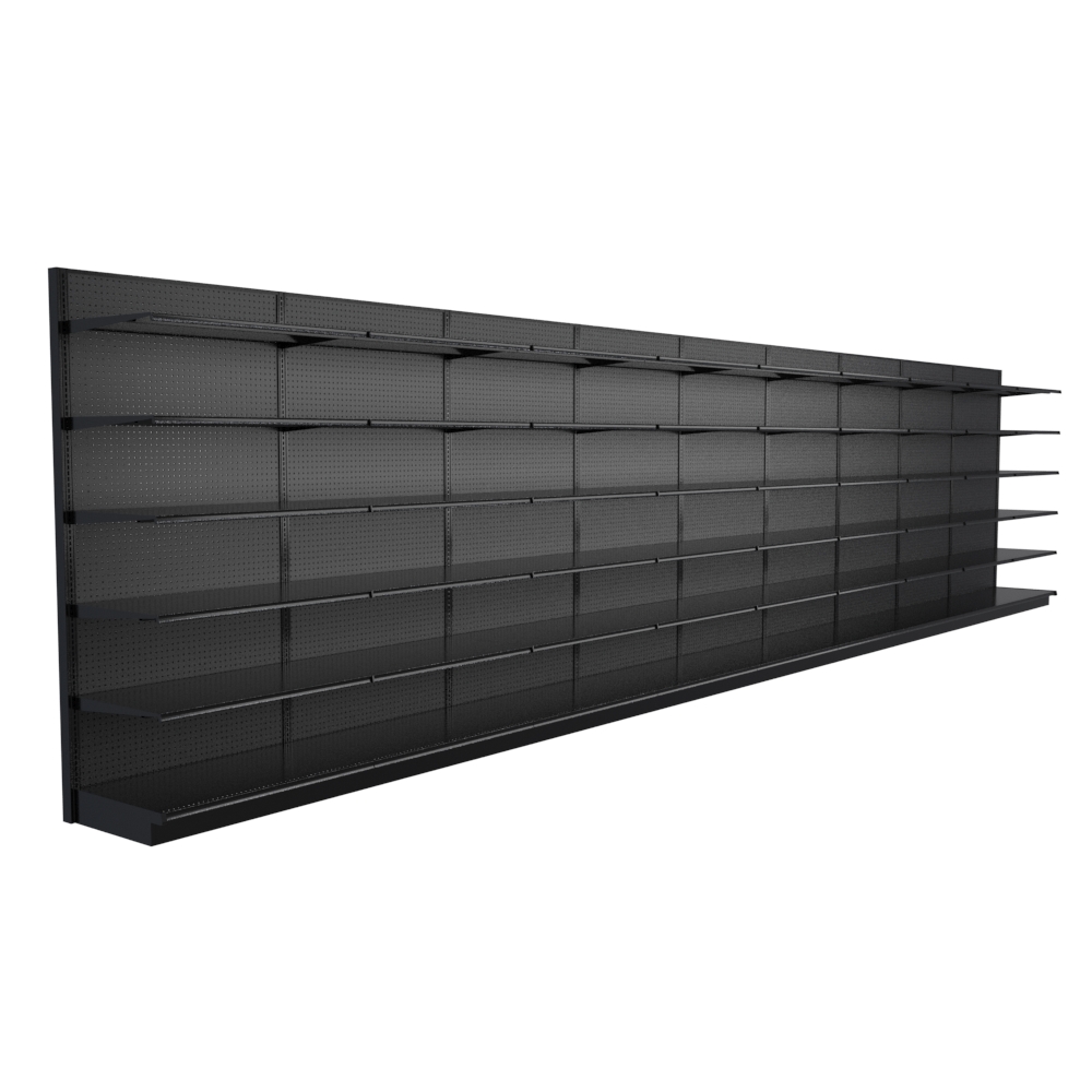 36ft Wide Lozier Black Gondola Shelving - 96