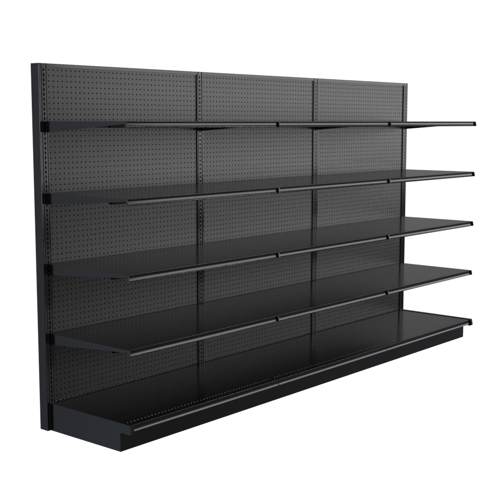 Lozier Black 12ft Wall Shelving Unit - 78