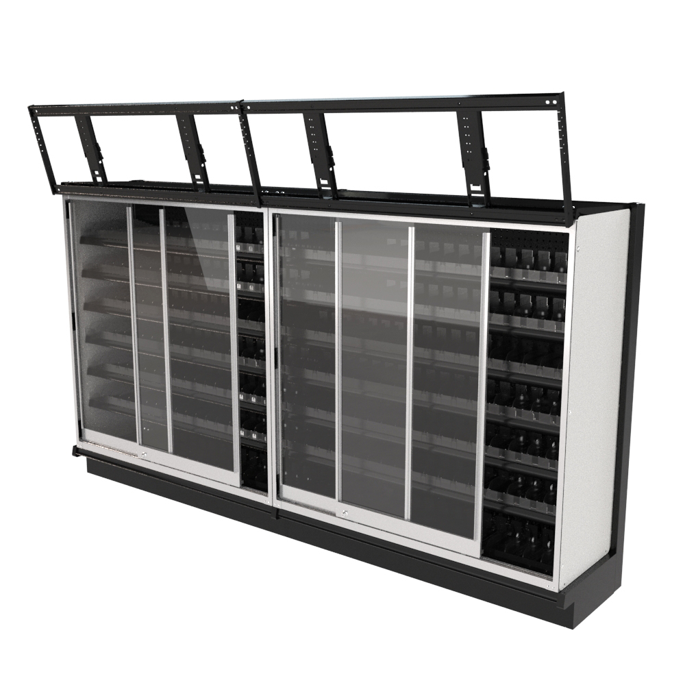 TobacPro Cigarette Security Display Case 16 Shelves, Adjustable