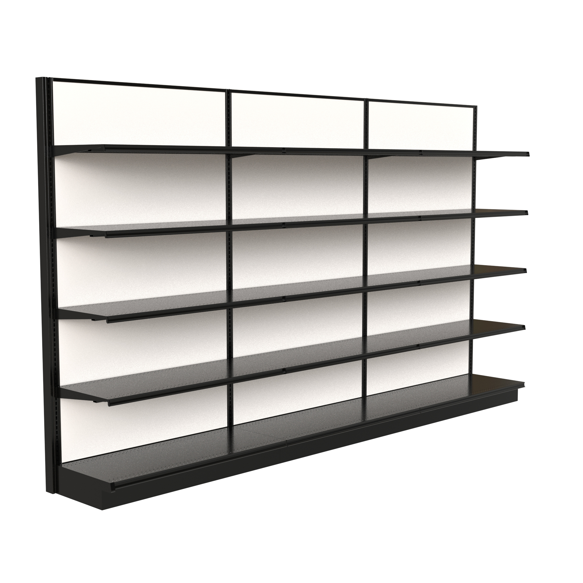 Lozier White Marteck Gondola Shelving Wall Display with 15 Shelves