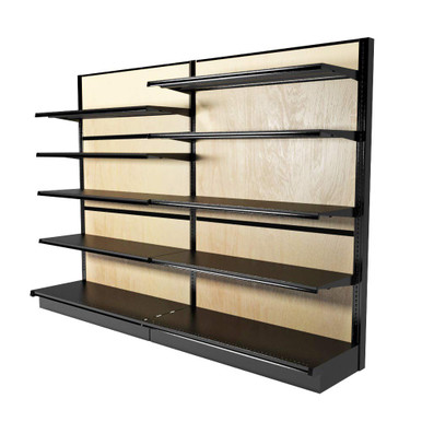 Lozier Wood Gondola Double-Sided Unit With 8 Shelves | DGS