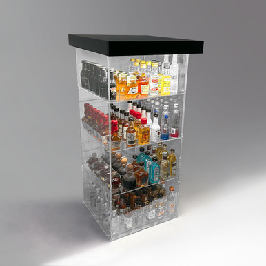 LED-Enhanced Mini Liquor Bottle Display Case ?Commercial-Grade