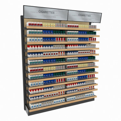 cigarette display rack used WoodMax Cigarette Display Rack 24 Shelves, Adjustable Spring Pushers 72W 84H