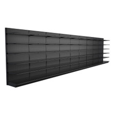 36ft Wide Lozier Black Gondola Shelving - 96