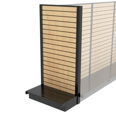 Lozier Shelving End Cap Display, Black and Wood Slatwall 30W 60H
