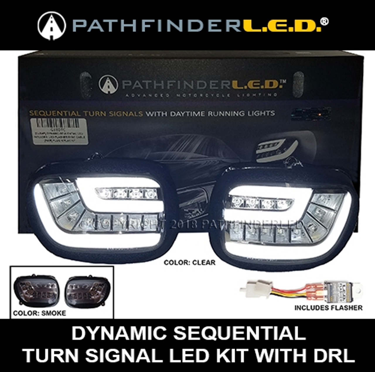 G18DT DYNAMIC SEQUENTIAL LED TURN SIGNALS: GOLD WING/F6B