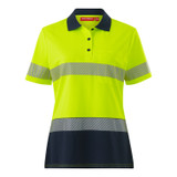 Y08602 S/S Womens Double Taped Hi Vis Polo