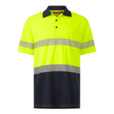 Y19618 S/S Mens Double Taped Hi Vis Polo