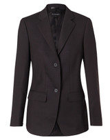 M9206 Women's Two Buttons Mid Length Jacket in Poly/Viscose Stretch