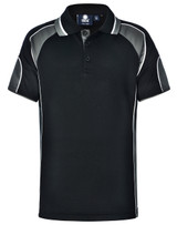 PS61K S/S Polo-Black/Aqua Blue06K