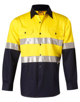 SW68 Men's Hi-Vis Cotton Twill L/S Safety Shirt (3M tape)
