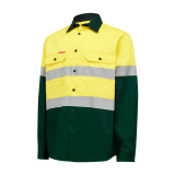 UPF 50+-ReflecTec tape in hoop configuration-Twin chest pockets with flap and button closure-High visibility compliant AS/NZS 4602.1:2011 for day and night use