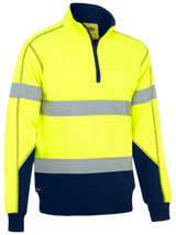 BK6987T-Taped Hi Vis 1/4 Zip Fleece Pullover with Sherpa Lining