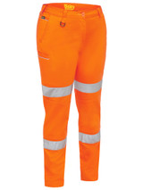 BPL6015T-Women's Taped Mid Rise Stretch Cotton Pants