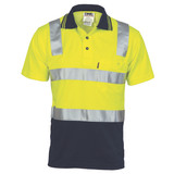 Cotton Back HiVis Two Tone Polo Shirt with CSR R/Tape - Short Sleeve