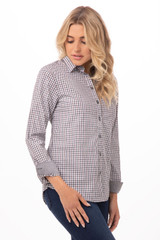 Modern Gingham Women's Long Sleeve Dress Shirt