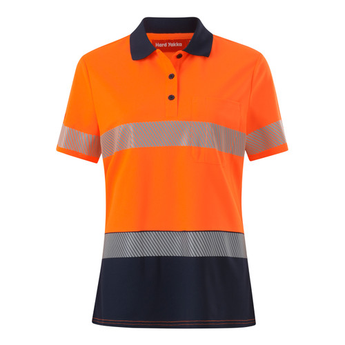 Hard Yakka Y08602 Short Sleeve Womens Double Taped Hi-Vis Polo - Territory Uniforms