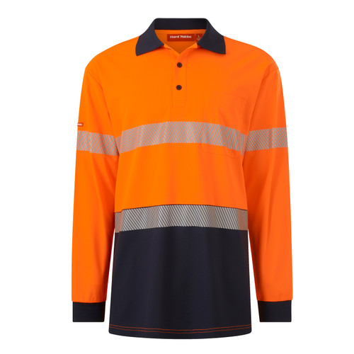 Hard Yakka Y19619 Long Sleeve Mens Double Taped Hi-Vis Polo - Territory Uniforms