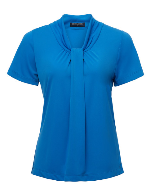 2222-Pippa-S/S-Soft Draped Neckline-Gathered Front
