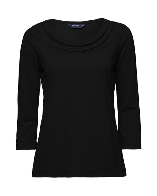 City Collection 2226 Eva - 3/4 Sleeve - Draped Round Cowl Neckline - Territory Uniforms