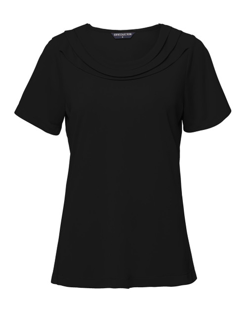 City Collection 2227 Eva - Short Sleeve - Draped Round Cowl Neckline - Territory Uniforms