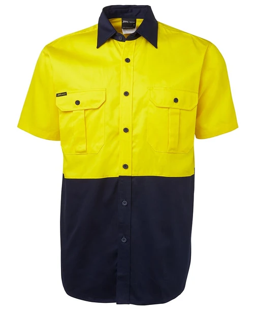 6HWS S/S Shirt-Midweight-Yellow/Navy