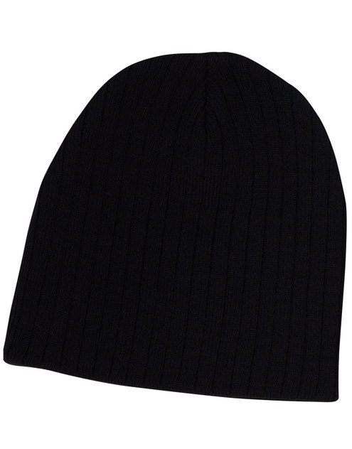 CH62 Acrylic knit beanie with cable row feature