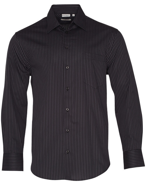 Benchmark M7132 Men's Dobby Stripe Long Sleeve Shirt - Territory Uniforms