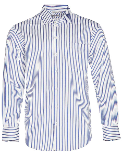 Benchmark M7310L Menâ€™s Sateen Stripe Long Sleeve Shirt - Territory Uniforms