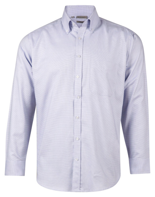Benchmark M7922 Men's Dot Contrast Long Sleeve Shirt - Territory Uniforms