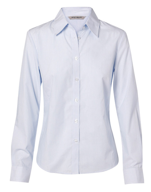 Benchmark M8212 Women's Fine Stripe Long Sleeve Shirt - Territory Uniforms