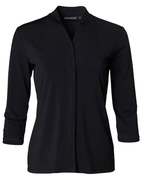 M8830 Ladies' Mid Sleeve Shawline Knit Top