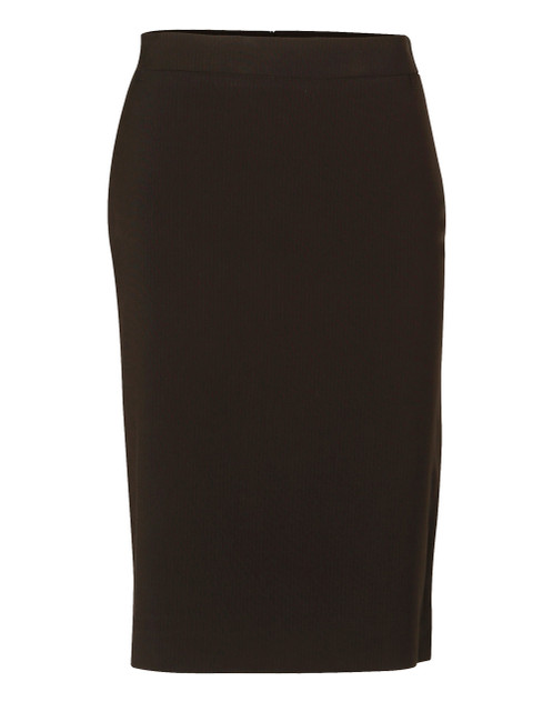 M9472 Women's Mid Length Lined Pencil Skirt in Poly/Viscose Stretch Stripe