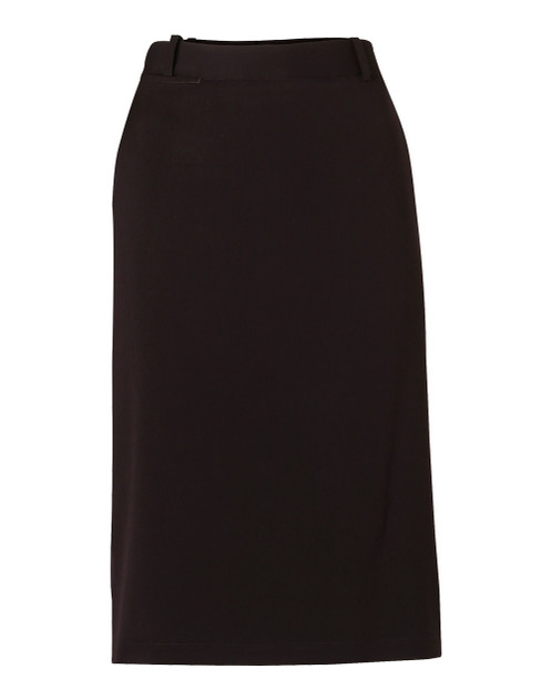 M9478 Women's Flexi Waist A-line Utility Lined Skirt in Poly/Viscose Stretch Twill