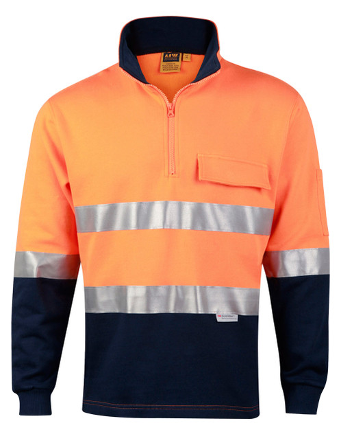 AIW SW48 Hi-Vis Two-Tone Cotton Fleecy Sweat With 3M tapes - Territory Uniforms