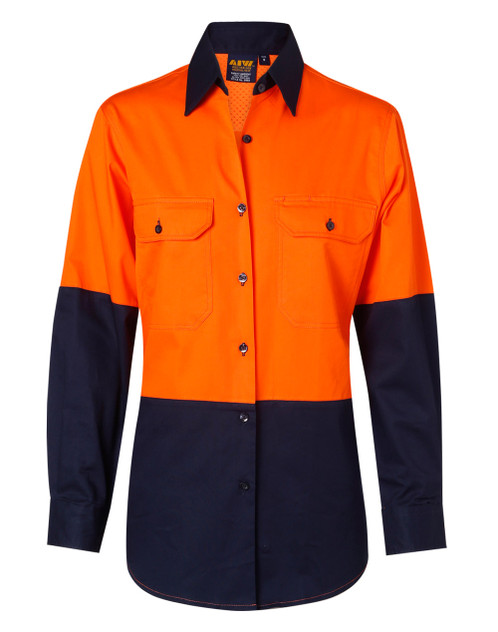 AIW SW64 Ladies' Hi-Vis Long Sleeve Safety Shirt - Territory Uniforms