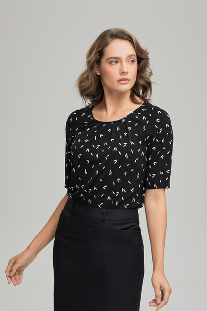 2277-S/S Petal Print Knit Top