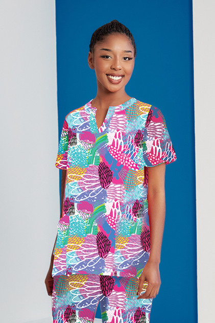 City Collection SN0041 Ladies Scrub Top - Territory Uniforms
