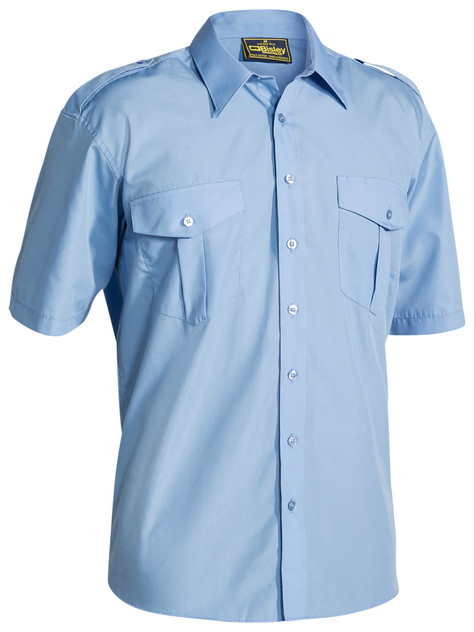 Bisley B71526 Short Sleeve Mens Epaulette Shirt - Territory Uniforms
