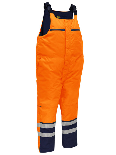 BAB6452T-Taped Hi Vis Freezer Bib & Brace Coverall